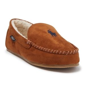 POLO RALPH LAUREN Polo Slippers Tan Brown Moccasins *NEW IN BOX*